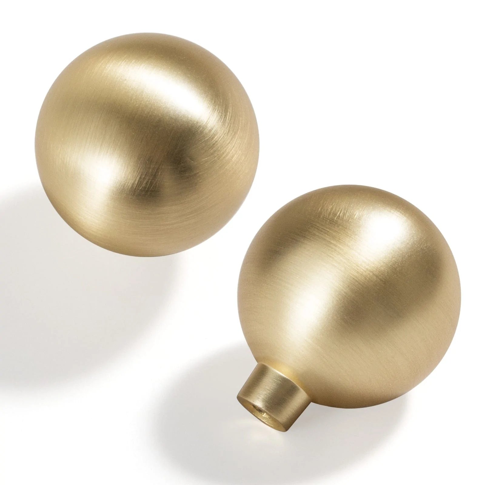 Goo-Ki Brushed Brass / Large Knob Modern Cabinet Pull Luxurious Drawer Wardrobe Pulls Kitchen 6 Pack