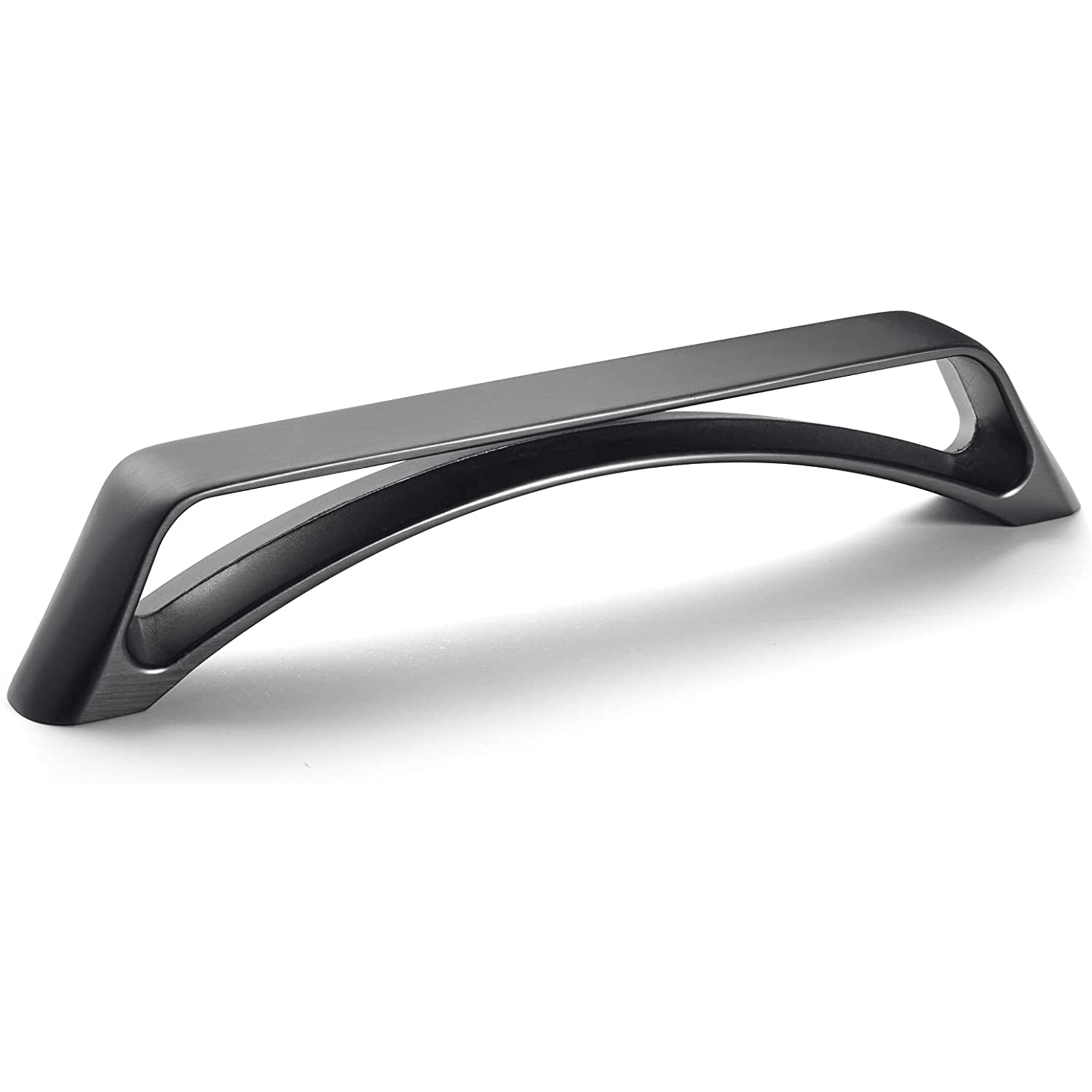 Goo-Ki Brushed Dark Steel / 5'' Hole Center No-fingerprint Wardrobe Pulls Modern Unique Hollow Knobs Cabinet Pulls 6 Pack