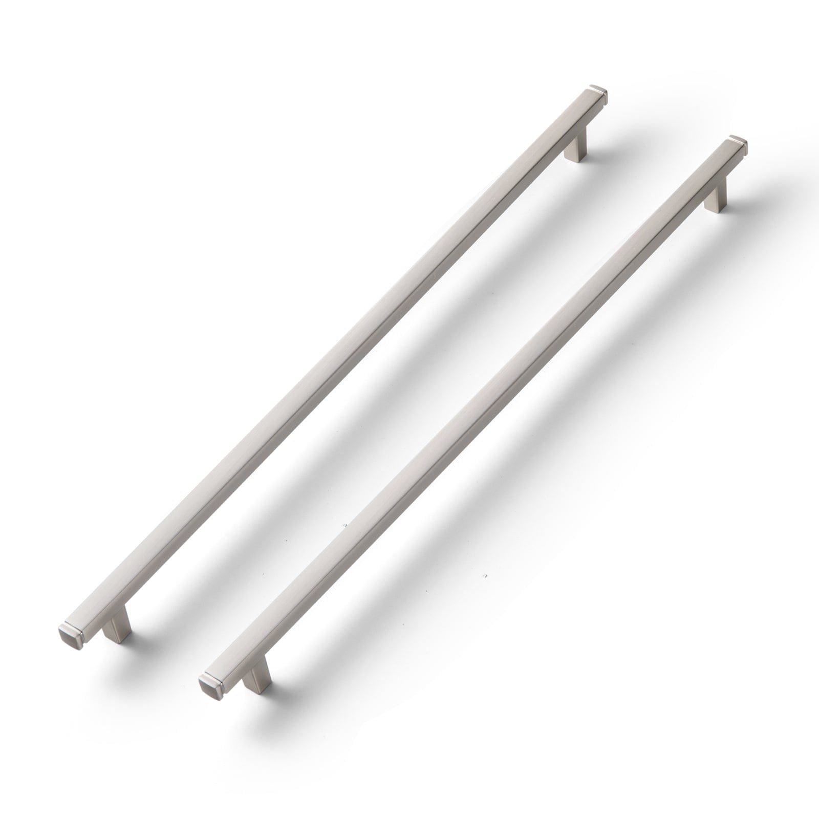 Goo-Ki Brushed Nickel / 12.6'' Hole Center / 6 PCS Vintage Brass Drawer Handles Retro Straight Bar Pull Solid Cabinet Pulls