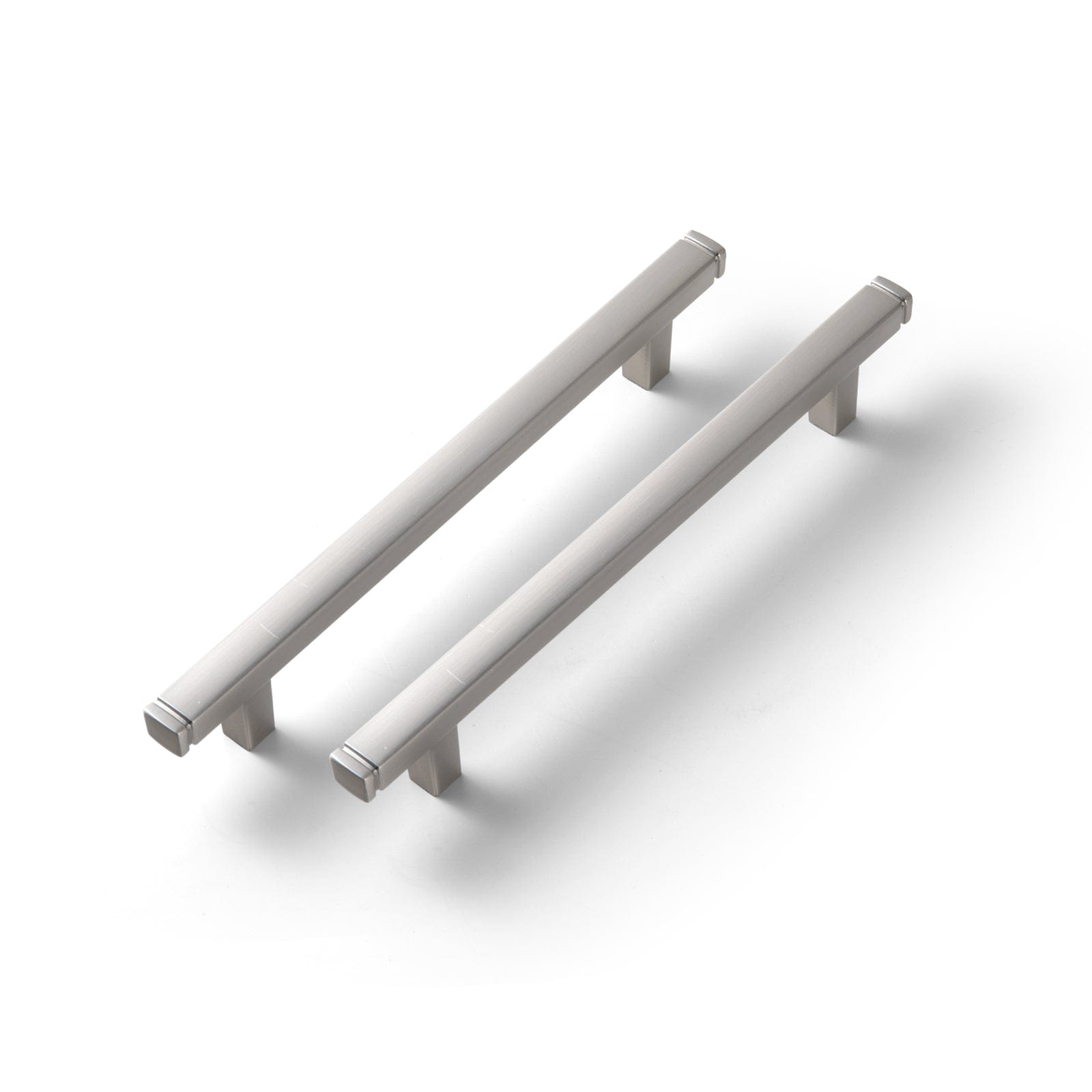 Goo-Ki Brushed Nickel / 5'' Hole Center / 6 PCS Vintage Brass Drawer Handles Retro Straight Bar Pull Solid Cabinet Pulls