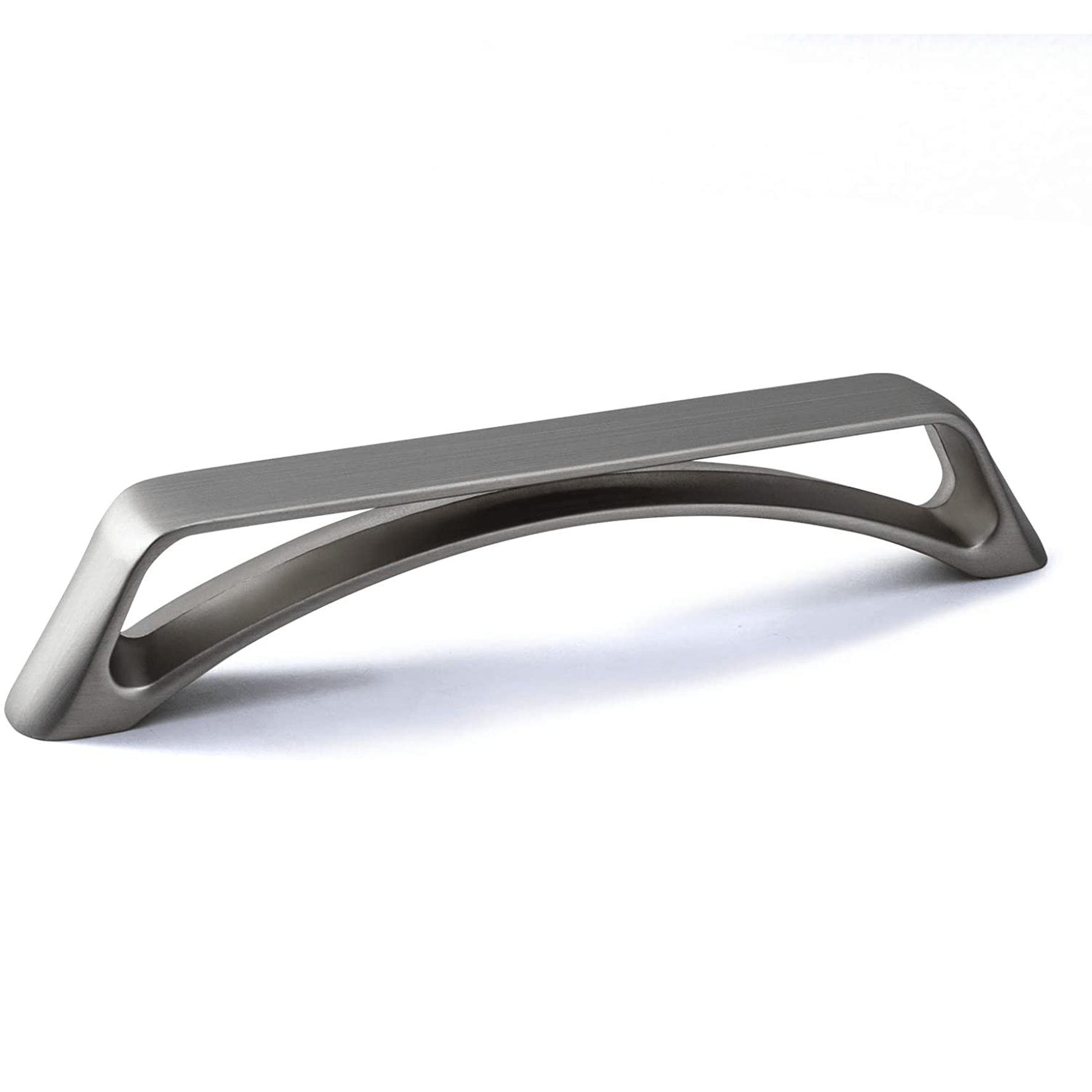 Goo-Ki Brushed Nickel / 5'' Hole Center No-fingerprint Wardrobe Pulls Modern Unique Hollow Knobs Cabinet Pulls 6 Pack