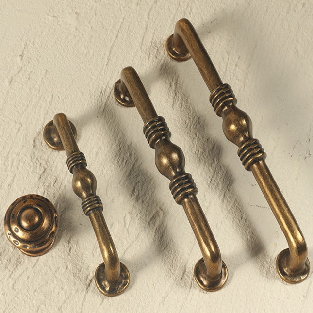 Goo-Ki Colonial Style Antique Brass Drawer Pulls Antique Bronze Cabinet Bar Pulls 6 Pack