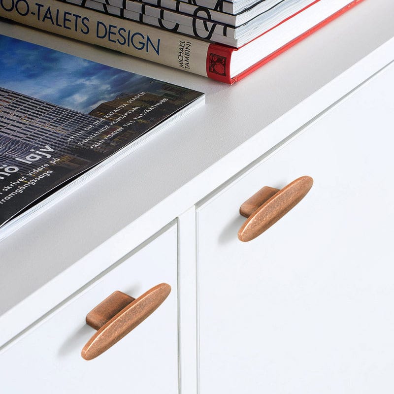 Goo-Ki European Style Retro Brass Drawer Pulls for Dresser Cupboard Vintage Bronze Bar Pulls 6 Pack