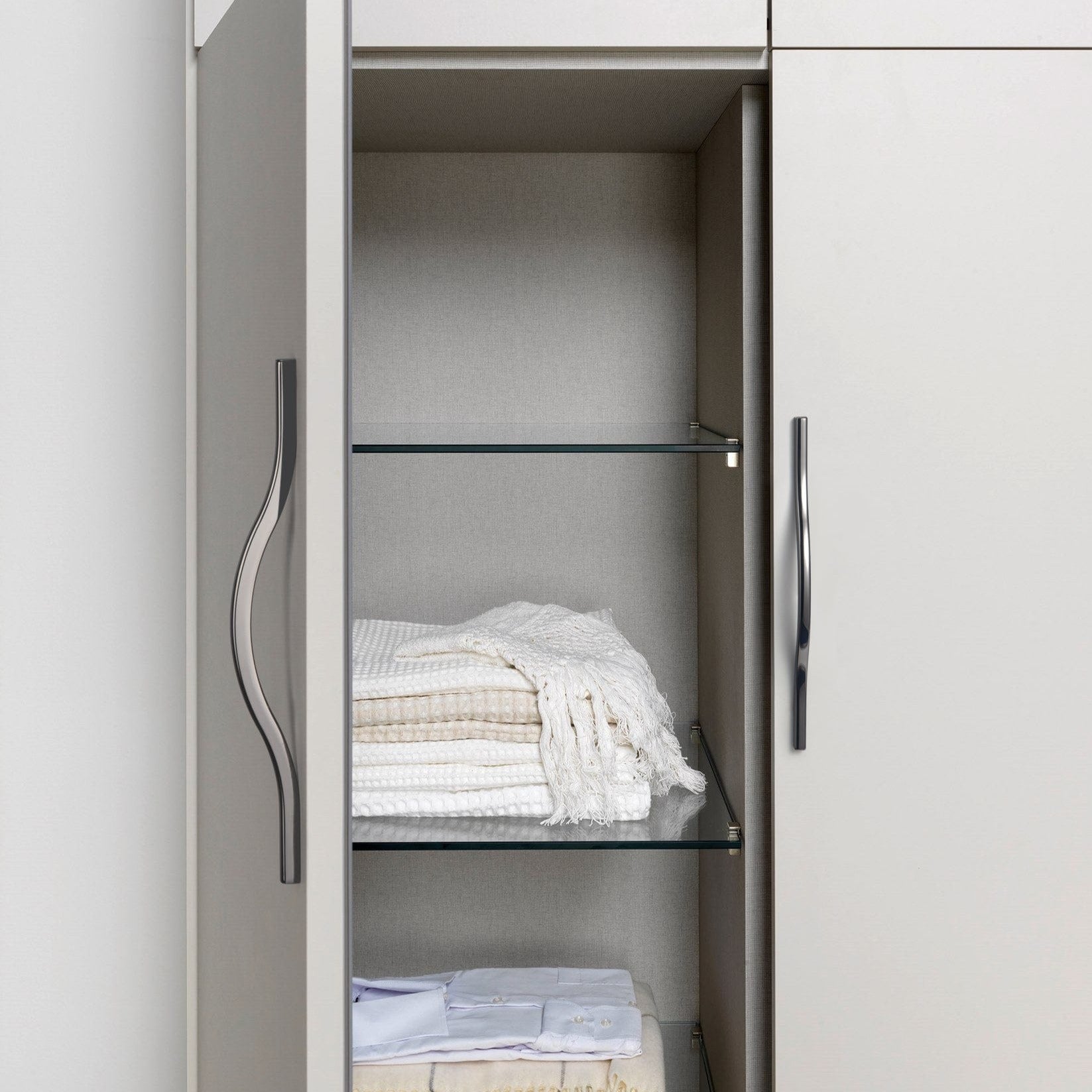 Goo-Ki Modern Wardrobe Cabinet Pulls Luxurious Drawer Pull Double Hole Center 6 Pack