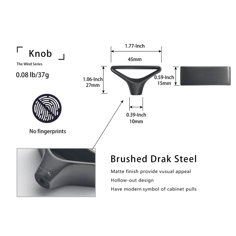 Goo-Ki No-fingerprint Wardrobe Pulls Modern Unique Hollow Knobs Cabinet Pulls 6 Pack