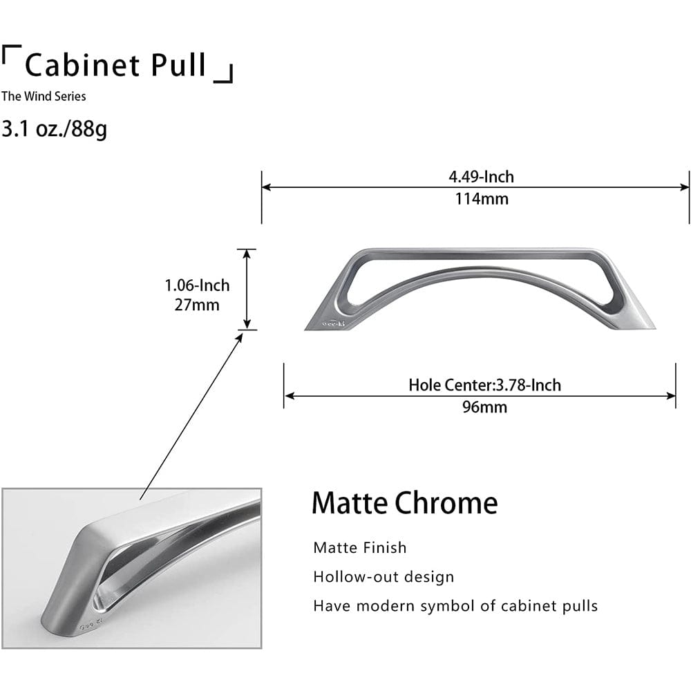 Goo-Ki No-fingerprint Wardrobe Pulls Modern Unique Hollow Knobs Cabinet Pulls 6 Pack