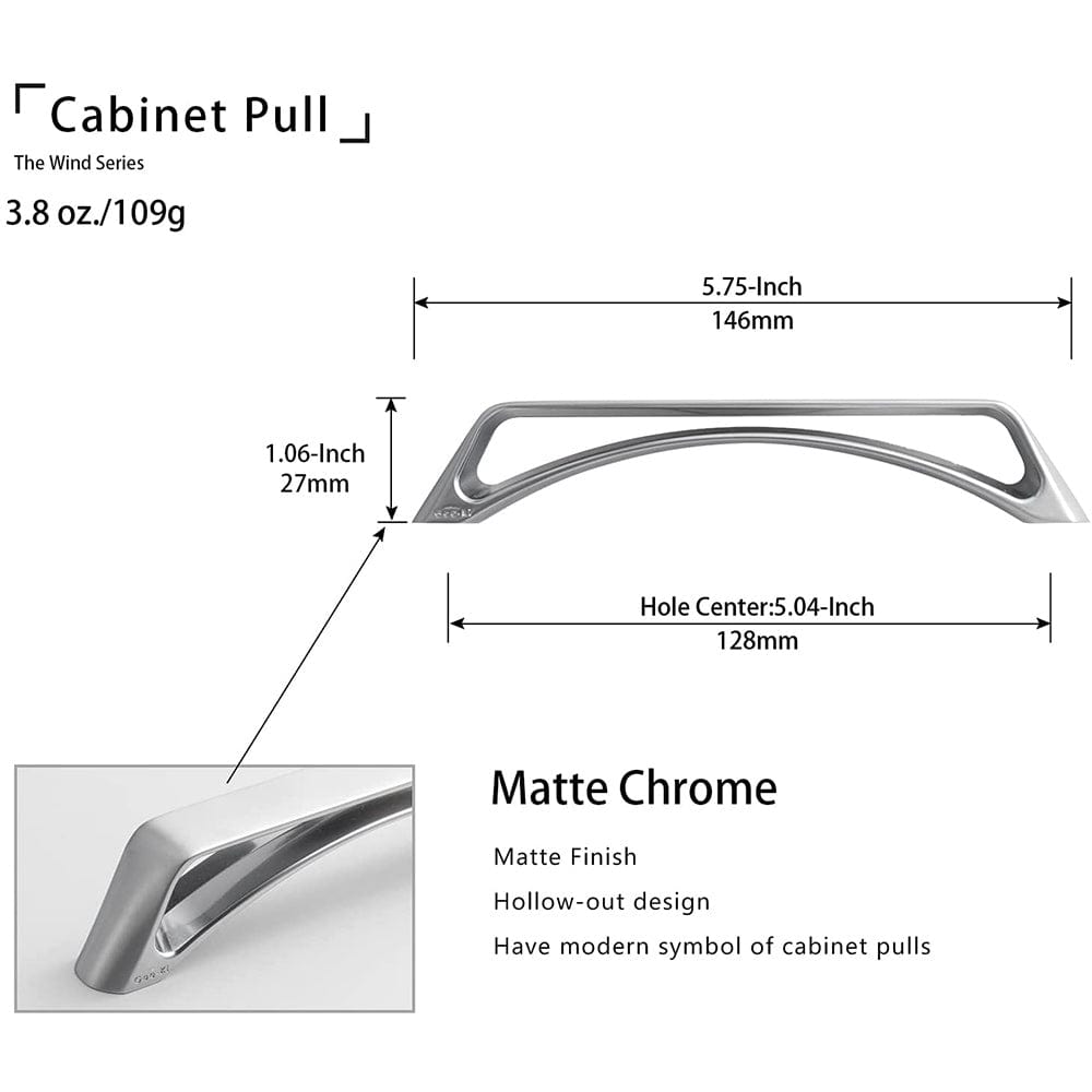 Goo-Ki No-fingerprint Wardrobe Pulls Modern Unique Hollow Knobs Cabinet Pulls 6 Pack