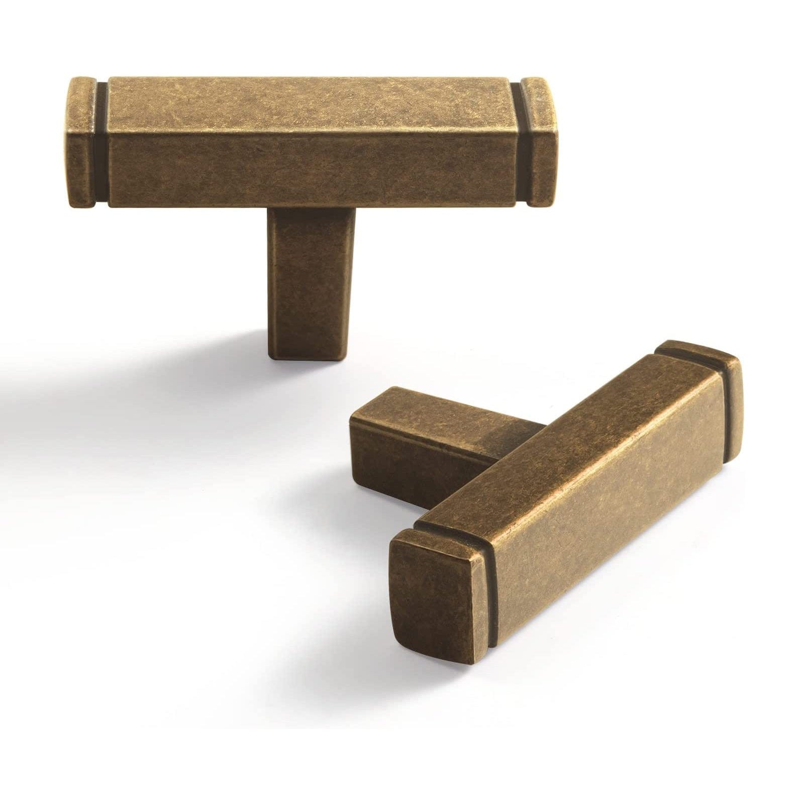 Goo-Ki Vintage Brass Drawer Handles Retro Straight Bar Pull Solid Cabinet Pulls