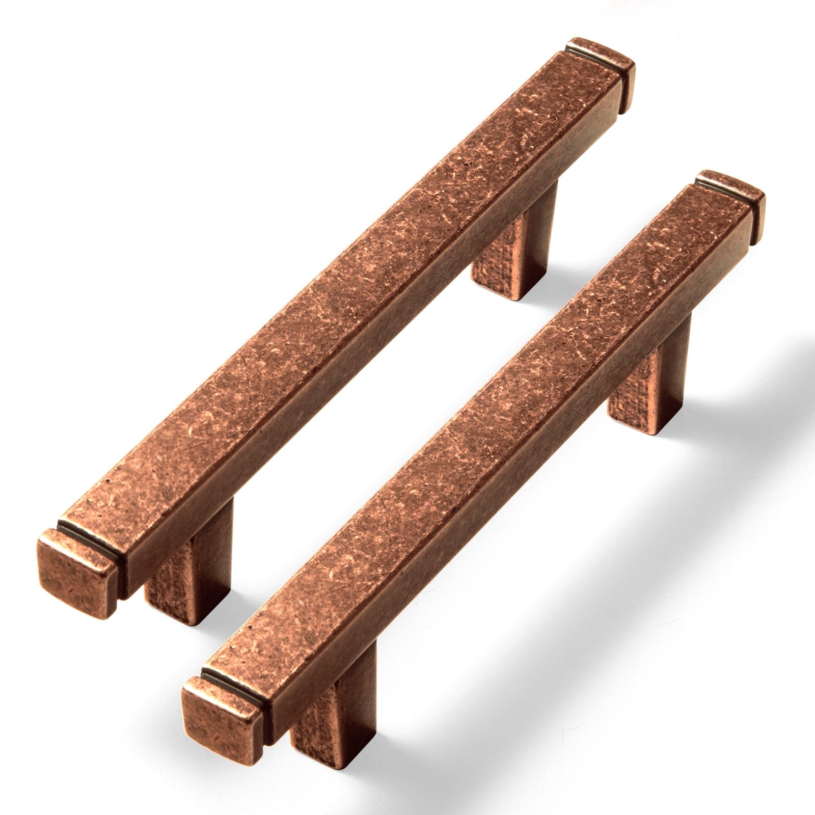 Goo-Ki Vintage Brass Drawer Handles Retro Straight Bar Pull Solid Cabinet Pulls 6 Pack