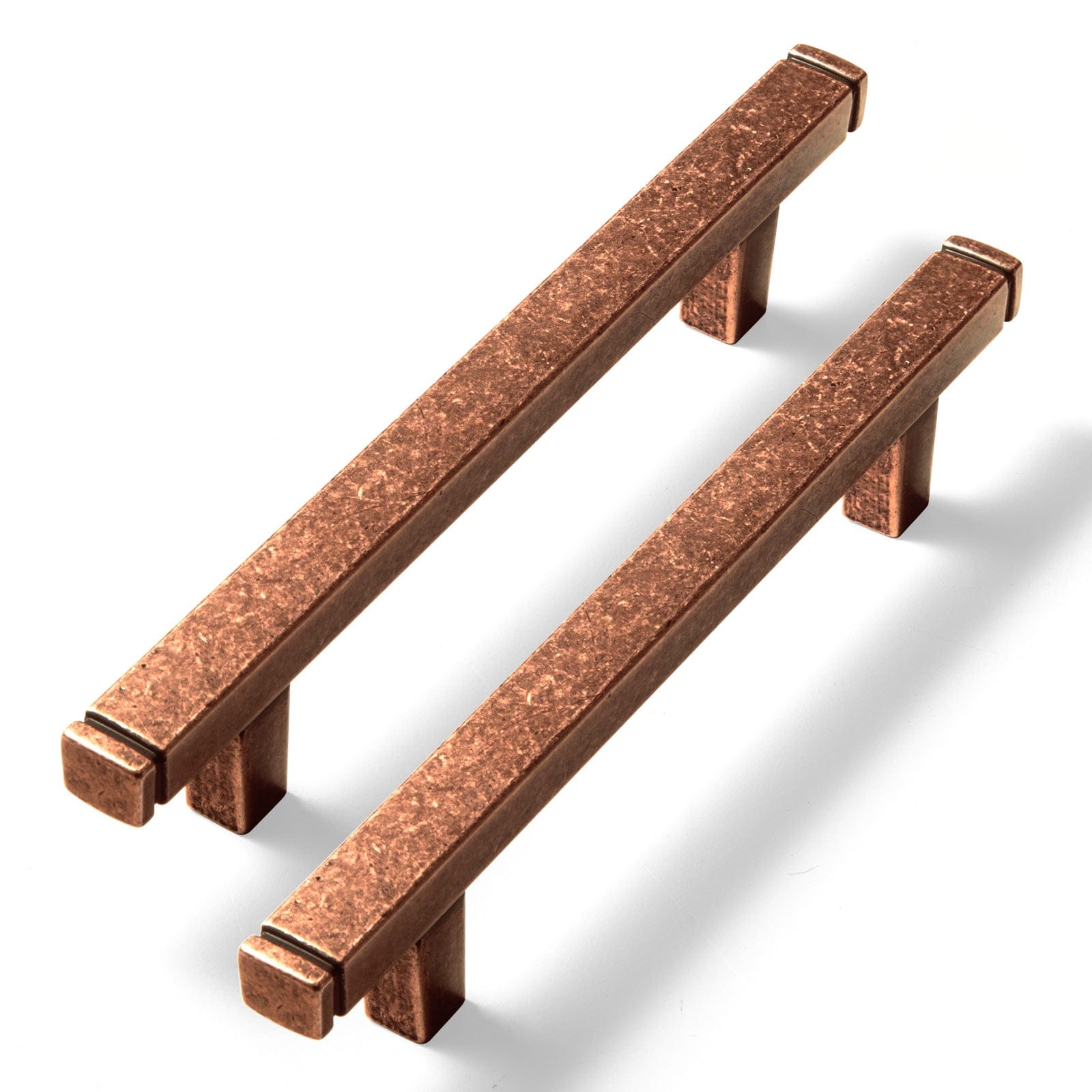 Goo-Ki Vintage Brass Drawer Handles Retro Straight Bar Pull Solid Cabinet Pulls 6 Pack