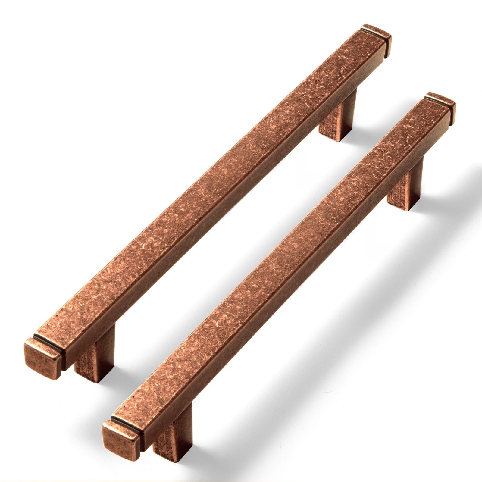 Goo-Ki Vintage Brass Drawer Handles Retro Straight Bar Pull Solid Cabinet Pulls 6 Pack