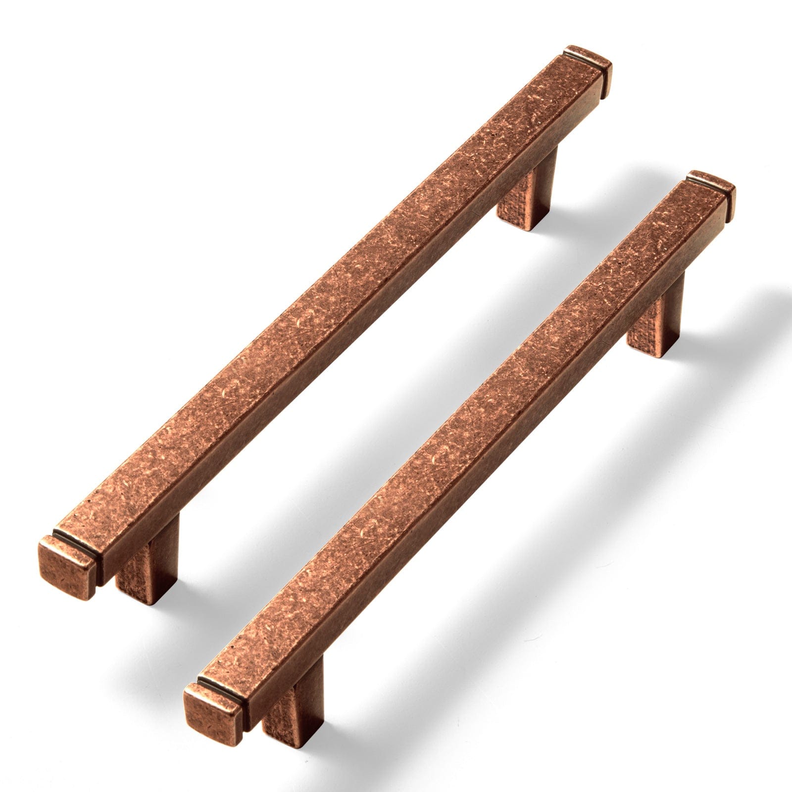 Goo-Ki Vintage Brass Drawer Handles Retro Straight Bar Pull Solid Cabinet Pulls 6 Pack