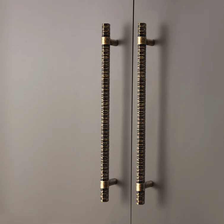 Goo-Ki Vintage Kitchen Cabinet T-Bar Pulls Knurled Antique Cabinet Handles 6 Pack